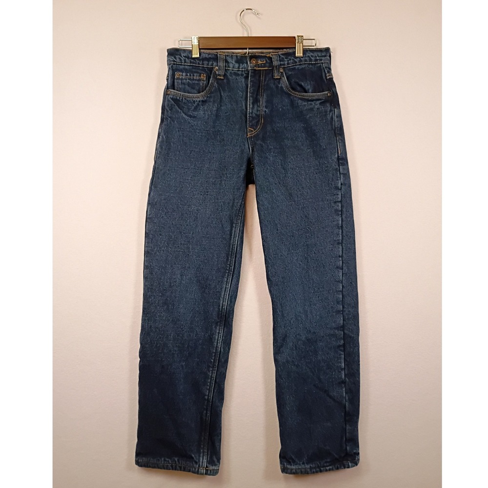 Rugged Smith's Workwear Mens 30x30 Blue Fleece Lined Straight Leg Jeans